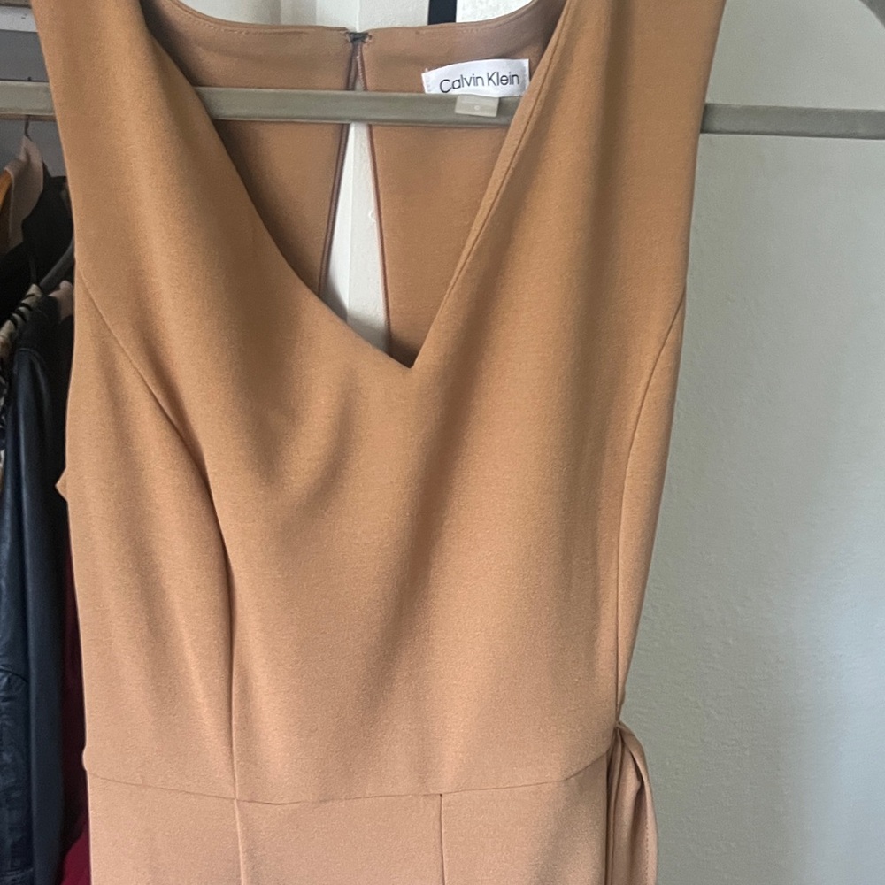 Calvin Klein Camel Backless Dress